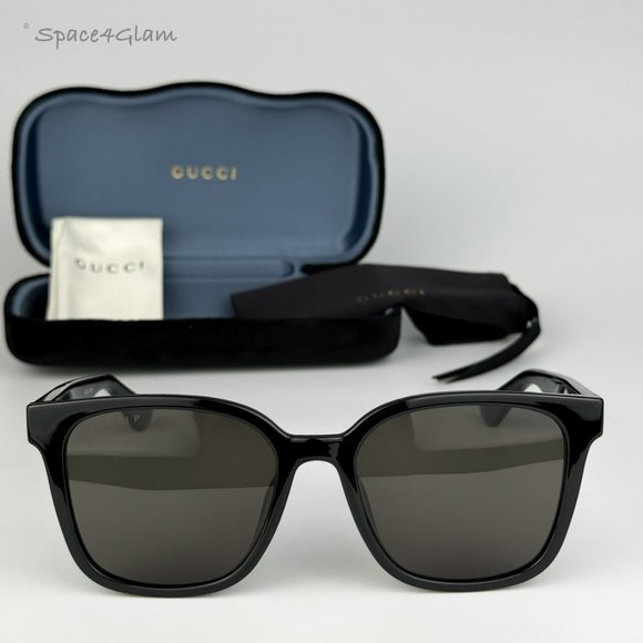 Gucci Women Sunglasses Black Brown Polarized Square GG1346SK 002 NEW main image 9